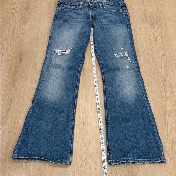 Y2K Abercrombie and Fitch 6 regularDistressed Blue Women's Jeans - Picture 2 of 7